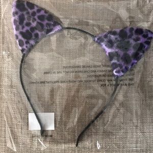NWT Purple Leopard print Cat ears